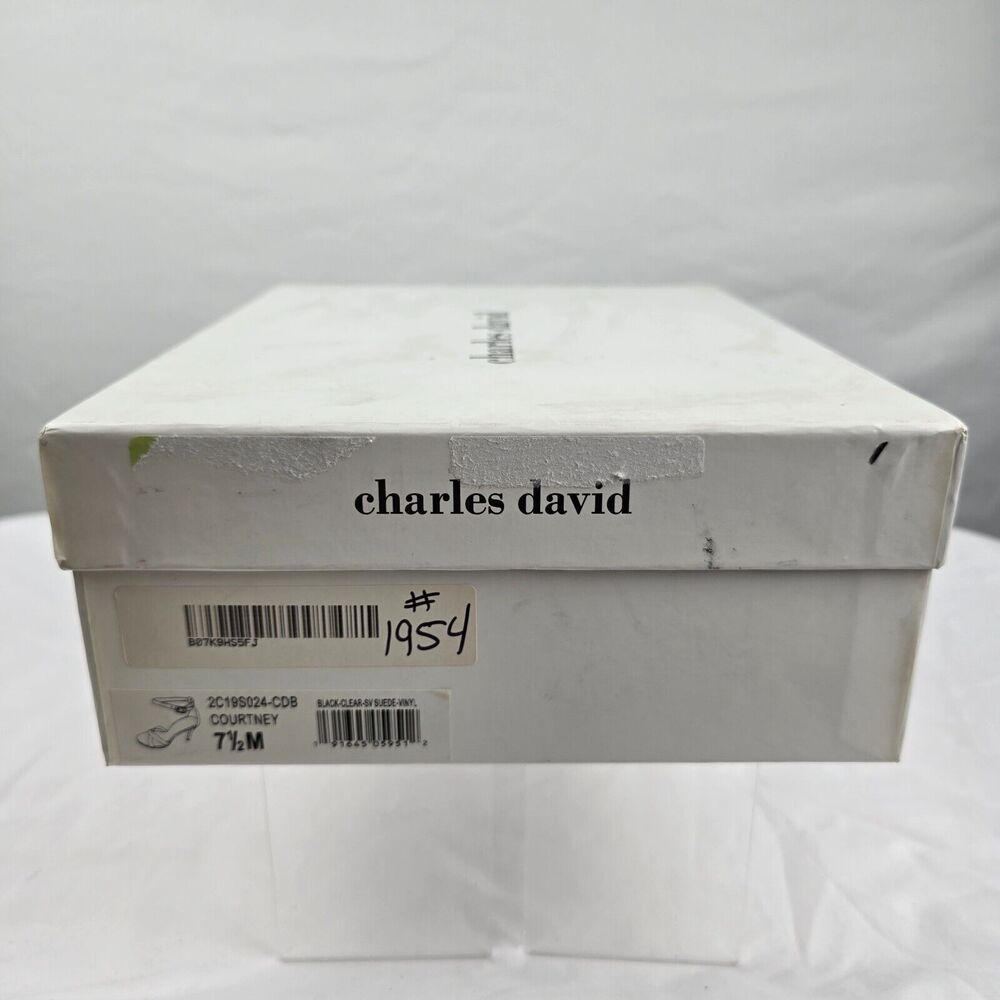 Charles David Sandals Women 7.5 Black Courtney Leather Buckle Heels NIB - Picture 14 of 16